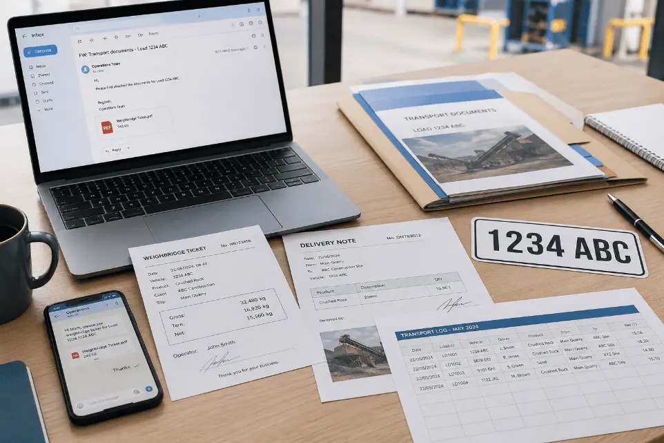 Documentación, pesadas y datos de transporte repartidos entre distintos soportes